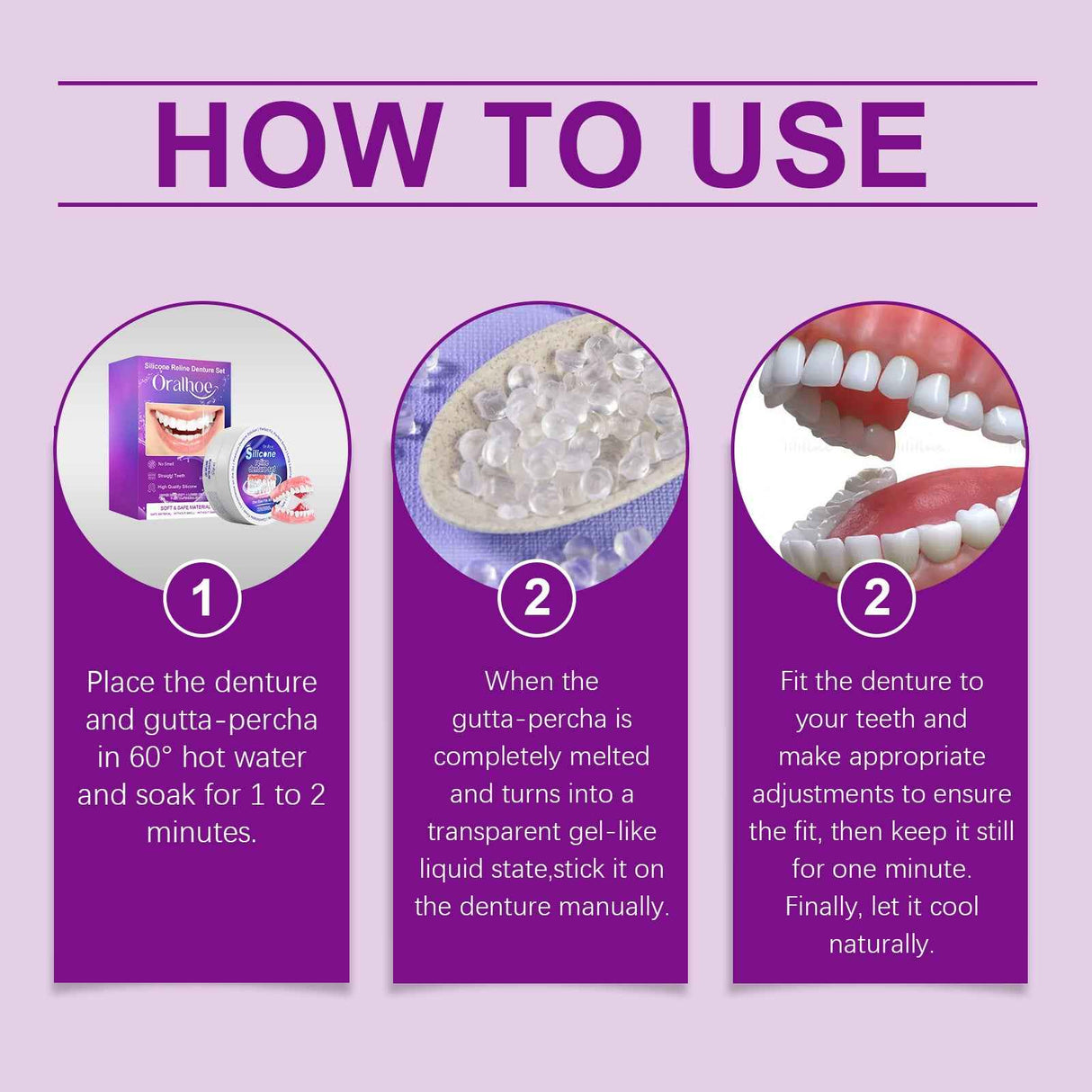 Oralhoe Dentures Modified Suit Aesthetic Modification of Teeth and Gaps for a Natural Smile, Comfortable and Beautiful Dentures