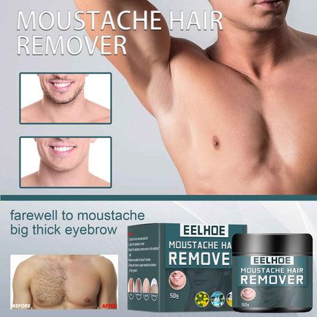 EELHOE Men's Hair Removal Cream for Face Beard Armpit Leg Chest Painless Smooth Skin Gentle Formula 2024 New Depilatory Cream