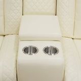 [US warehouse] Luxury Breathable Leather Sofa: Reclining Design, Smart Charging & Ambient LED Lighting