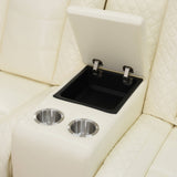 [US warehouse] Luxury Breathable Leather Sofa: Reclining Design, Smart Charging & Ambient LED Lighting