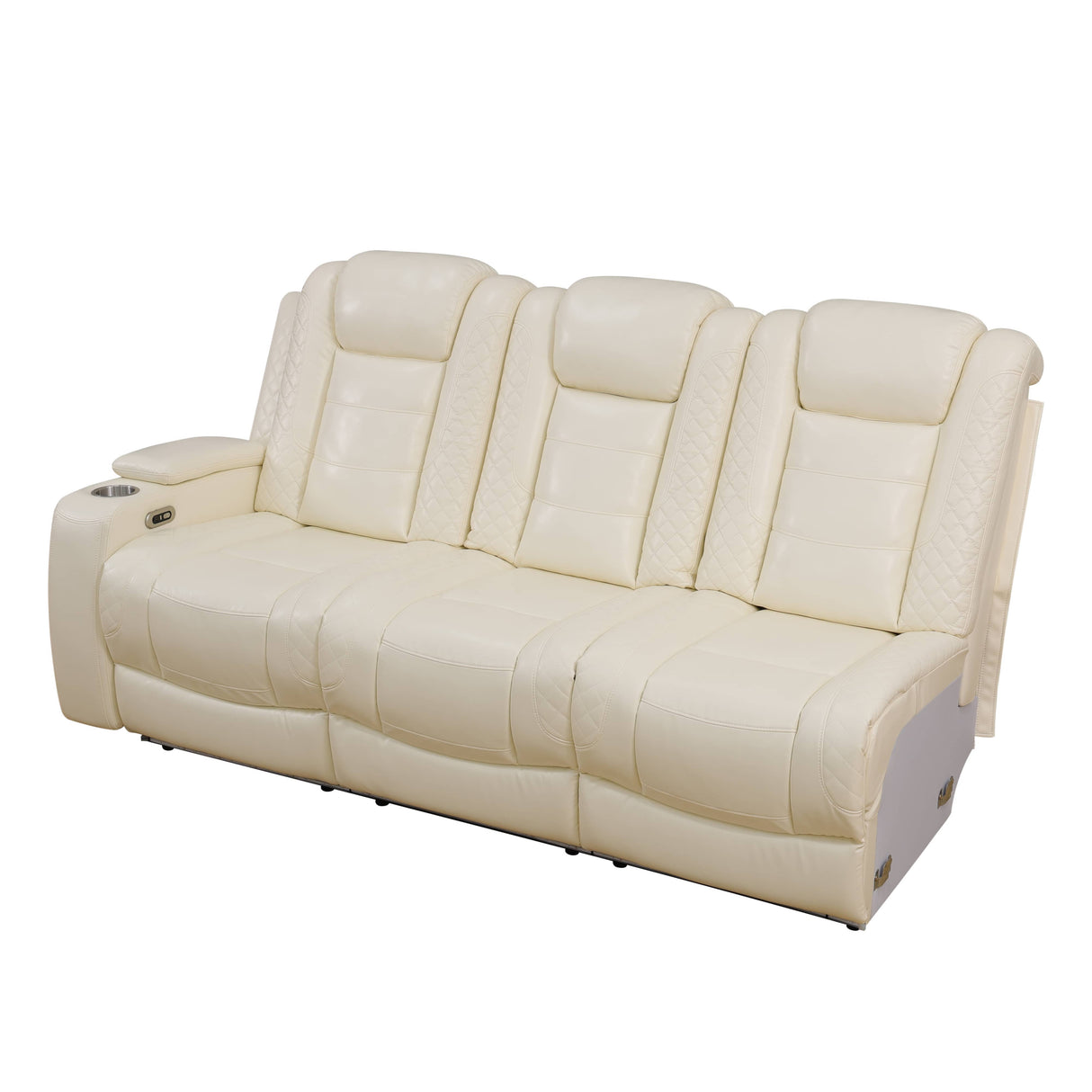 [US warehouse] Luxury Breathable Leather Sofa: Reclining Design, Smart Charging & Ambient LED Lighting