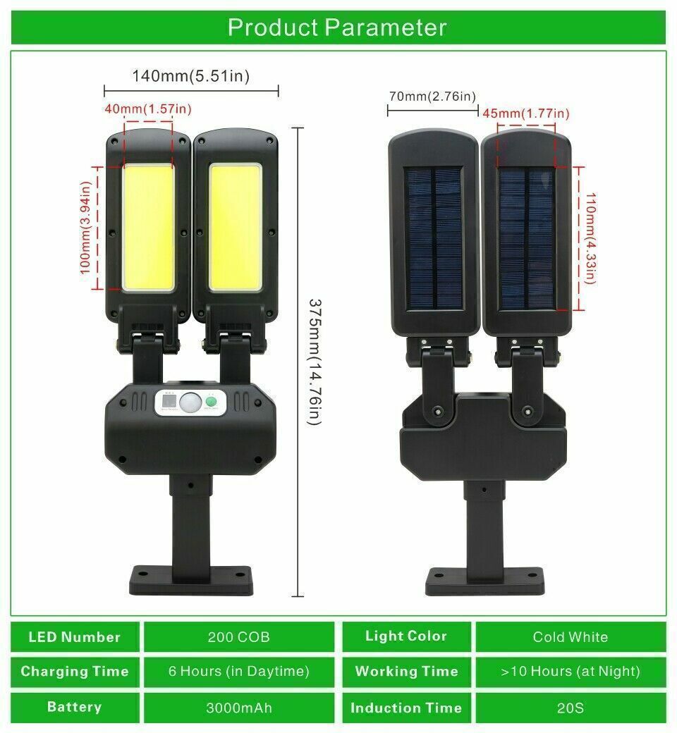 NEW Solar LED PIR Motion Sensor Street Solar Light