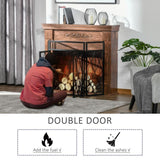 3-Panel Folding Fireplace Screen for Wood Burning with Double Doors, Home Heavy Duty Steel Fire Spark Guard, 47.25 inch W x 31 inch H, Black