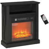 27 inch Freestanding Electric Fireplace with Mantel, 1400W Replaceable Fireplace Insert Heater with Timer, Black