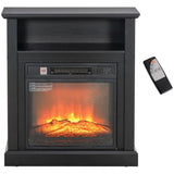 27 inch Freestanding Electric Fireplace with Mantel, 1400W Replaceable Fireplace Insert Heater with Timer, Black