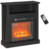 27 inch Freestanding Electric Fireplace with Mantel, 1400W Replaceable Fireplace Insert Heater with Timer, Black