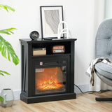 27 inch Freestanding Electric Fireplace with Mantel, 1400W Replaceable Fireplace Insert Heater with Timer, Black