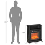 27 inch Freestanding Electric Fireplace with Mantel, 1400W Replaceable Fireplace Insert Heater with Timer, Black