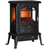 23 inch Electric Infrared Fireplace Stove, Freestanding Fire Place Heater with Realistic Log Flame, Timer, Black