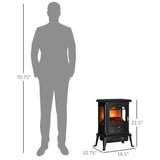 23 inch Electric Infrared Fireplace Stove, Freestanding Fire Place Heater with Realistic Log Flame, Timer, Black