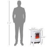 Electric Fireplace Heater, Freestanding Fireplace Stove with Realistic Flame Effect Overheat Protection 750W/1500W White