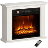 26 inch Freestanding Electric Fireplace with Mantel, 1400W Replaceable Fireplace Insert Heater with 3D Flame Effect, WHite
