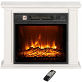 26 inch Freestanding Electric Fireplace with Mantel, 1400W Replaceable Fireplace Insert Heater with 3D Flame Effect, WHite