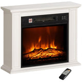 26 inch Freestanding Electric Fireplace with Mantel, 1400W Replaceable Fireplace Insert Heater with 3D Flame Effect, WHite
