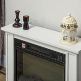 26 inch Freestanding Electric Fireplace with Mantel, 1400W Replaceable Fireplace Insert Heater with 3D Flame Effect, WHite