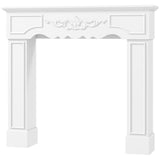 Baroque Fireplace Mantel, Freestanding Fireplace Surround with Leg for Electric Fireplaces, 43.3 inch W x 39.8 inch H, White
