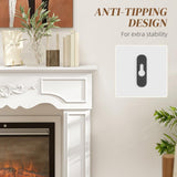 Baroque Fireplace Mantel, Freestanding Fireplace Surround with Leg for Electric Fireplaces, 43.3 inch W x 39.8 inch H, White