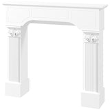 Baroque Fireplace Mantle, Freestanding Fireplace Surround for Electric Fireplaces, 43.3 inch W x 42.8 inch H, White