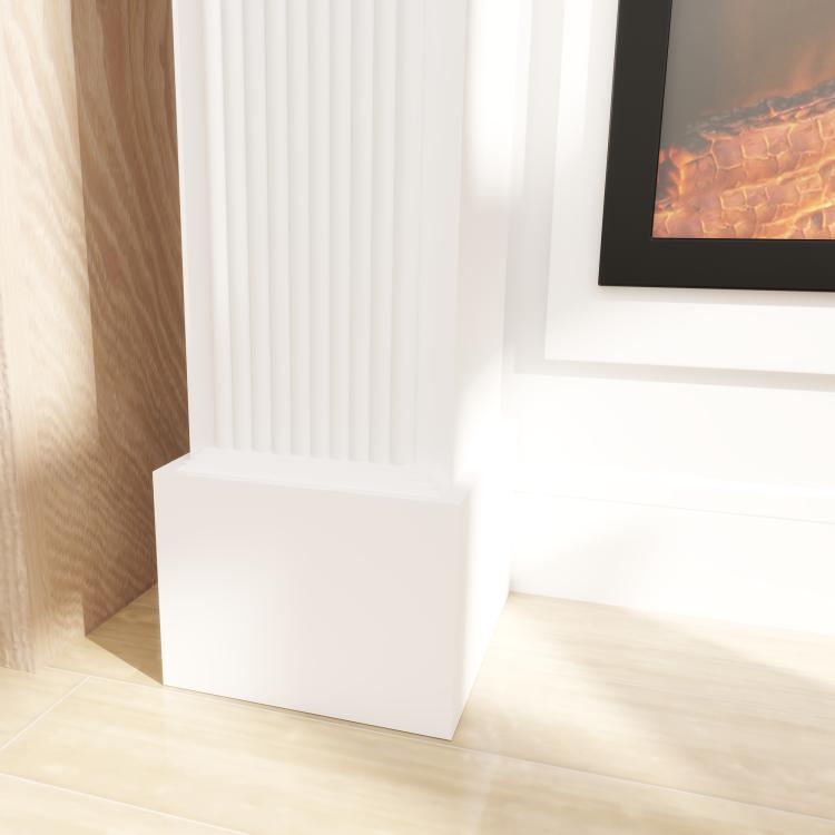 Baroque Fireplace Mantle, Freestanding Fireplace Surround for Electric Fireplaces, 43.3 inch W x 42.8 inch H, White