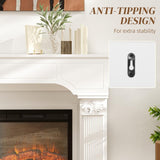 Baroque Fireplace Mantle, Freestanding Fireplace Surround for Electric Fireplaces, 43.3 inch W x 42.8 inch H, White