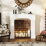Baroque Fireplace Mantle, Freestanding Fireplace Surround for Electric Fireplaces, 43.3 inch W x 42.8 inch H, White