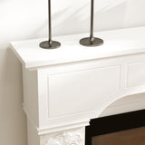 Baroque Fireplace Mantle, Freestanding Fireplace Surround for Electric Fireplaces, 43.3 inch W x 42.8 inch H, White
