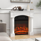 Modern Fireplace Mantel, Freestanding Fireplace Surround for Electric Fireplaces, 43.3 inch W x 39.8 inch H, White