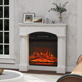 Modern Fireplace Mantel, Freestanding Fireplace Surround for Electric Fireplaces, 43.3 inch W x 39.8 inch H, White