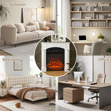 Modern Fireplace Mantel, Freestanding Fireplace Surround for Electric Fireplaces, 43.3 inch W x 39.8 inch H, White