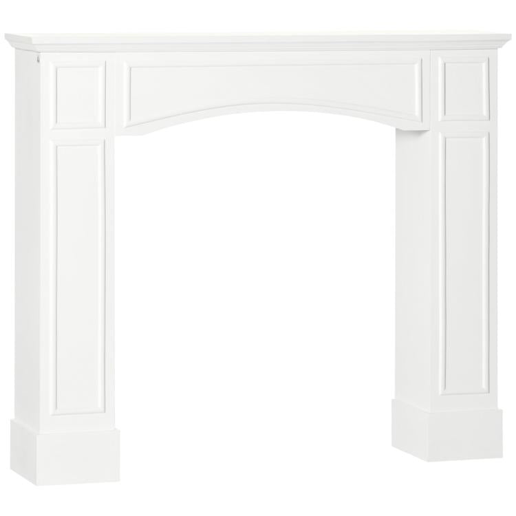 Modern Fireplace Mantel, Surround Mantels for Fireplace with Decorative Pattern Interior Width 29 inch White