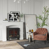 Modern Fireplace Mantel, Surround Mantels for Fireplace with Decorative Pattern Interior Width 29 inch White