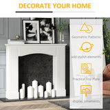 Modern Fireplace Mantel, Surround Mantels for Fireplace with Decorative Pattern Interior Width 29 inch White