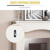 Modern Fireplace Mantel, Surround Mantels for Fireplace with Decorative Pattern Interior Width 29 inch White