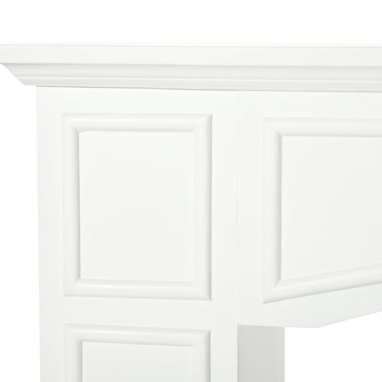 Modern Fireplace Mantel, Surround Mantels for Fireplace with Decorative Pattern Interior Width 29 inch White