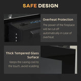 36 inch 1450W Electric Wall-Mounted Fireplace with Flame Effect, 7 Color Background Light and Side Light, Black