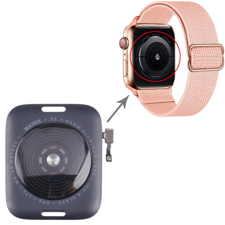 Carcasa trasera LTE para Apple Watch SE 2022 de 44 mm con bobina de carga inalámbrica y diseño de cristal