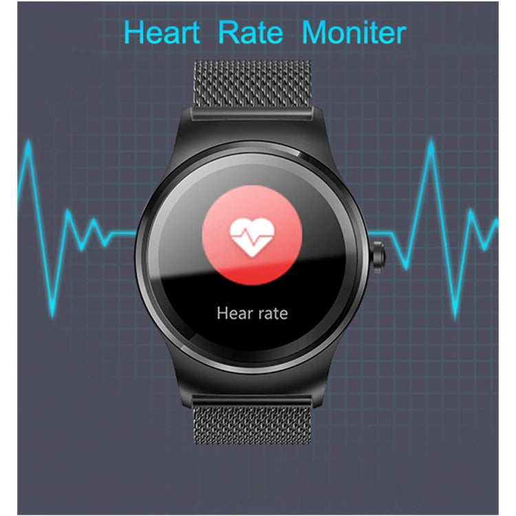 SMA-Round Smart Watch – 1.28" Color Touch Screen, Waterproof, Leather Strap
