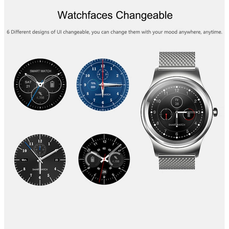 SMA-Round Smart Watch – 1.28" Color Touch Screen, Waterproof, Leather Strap