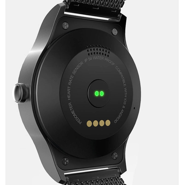 SMA-Round Smart Watch – 1.28" Color Touch Screen, Waterproof, Leather Strap