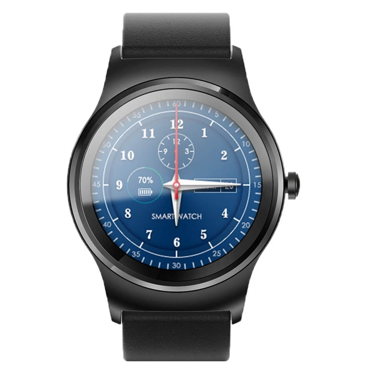 SMA-Round Smart Watch – 1.28" Color Touch Screen, Waterproof, Leather Strap