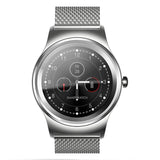 SMA-Round Smart Watch – 1.28" Color Touch Screen, Waterproof, Leather Strap