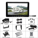 K0232 7 inch 140 Degrees Wide Angle HD Car Rear View Backup Dual Cameras Rearview Monitor Split Screen, K0232