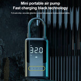 Bomba de aire portátil para neumáticos de coche ATJ-8466 con pantalla digital - Bomba de aire eléctrica inalámbrica