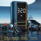 Bomba de aire portátil para neumáticos de coche ATJ-8466 con pantalla digital - Bomba de aire eléctrica inalámbrica