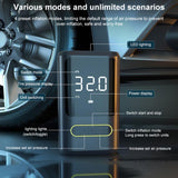 Bomba de aire portátil para neumáticos de coche ATJ-8466 con pantalla digital - Bomba de aire eléctrica inalámbrica