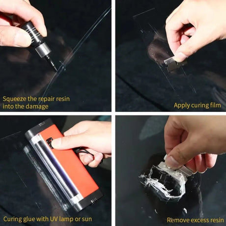 2 in 1 3ml Paintless Dent Removal Car Window Windshield Repair Fluid with Tool, 2 in 1 Repair Fluid - LYDARZ