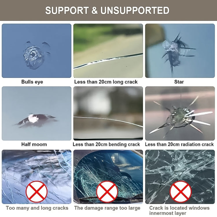 2 in 1 3ml Paintless Dent Removal Car Window Windshield Repair Fluid with Tool, 2 in 1 Repair Fluid