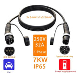 Feyree European Standard New Energy Electric Vehicle Charging Pile Double-ended Extension Cable, 250V 32A