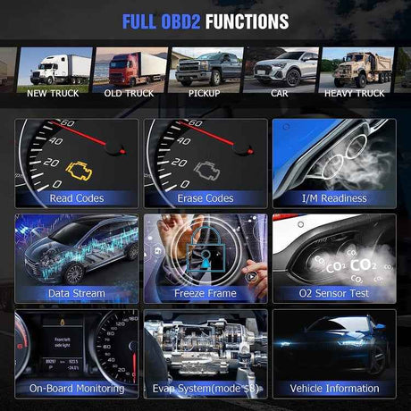 HD10 12V-24V 2 in 1 Full Systems Diagnostic Scan Tool OBD2/HDOBD/EOBD Scanner