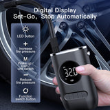 Mini inflador de neumáticos inalámbrico portátil para coche con pantalla digital